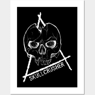 Skullcrush (white on black) Posters and Art